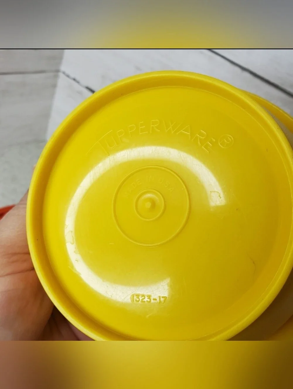 Tupperware Small #1323 Servalier Storage Container With Lid Harvest Yellow & Ora